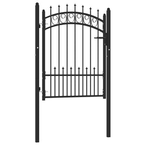 Zauntor EMMEN mit Spikes Stahl 104 x 109,5 cm Schwarz