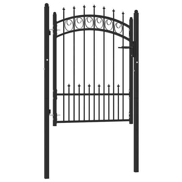 Zauntor EMMEN mit Spikes Stahl 104 x 109,5 cm Schwarz