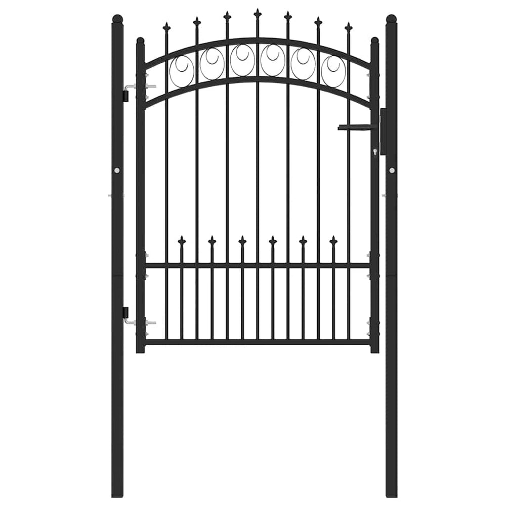 vidaXL Portail de clôture EMMEN avec pointes Acier 104 x 109,5 cm Noir