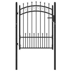 Zauntor EMMEN mit Spikes Stahl 104 x 109,5 cm Schwarz