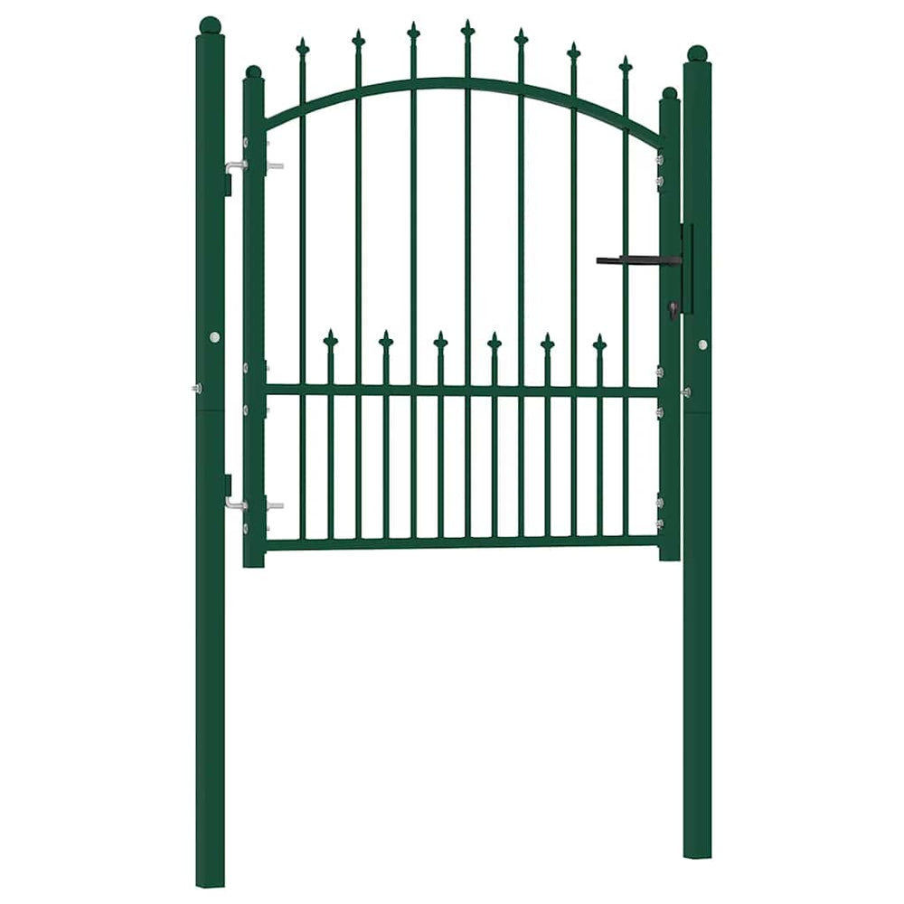 vidaXL Portail de clôture EMMEN avec pointes Acier 104 x 97 cm Vert
