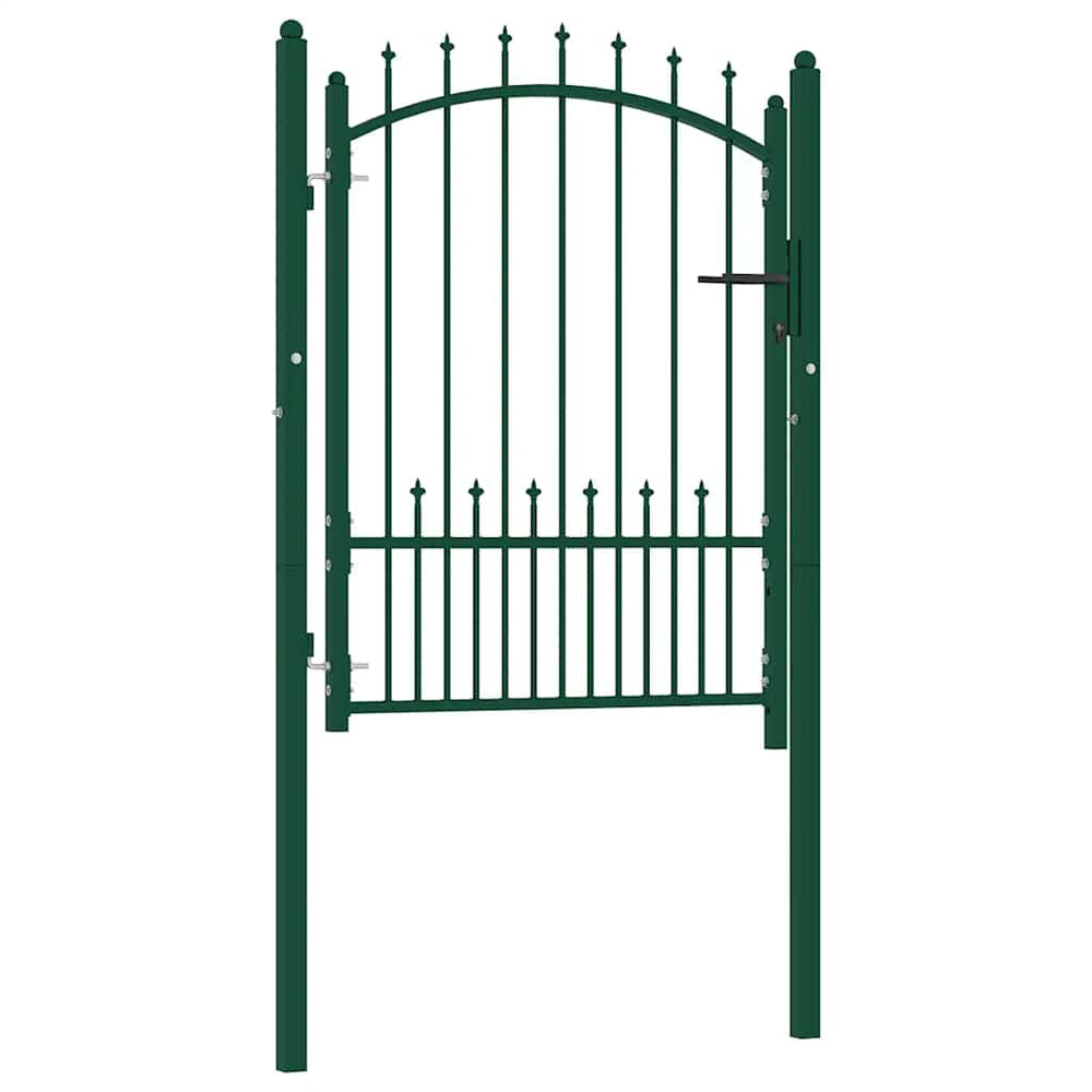 vidaXL Portail EMMEN avec pointes Acier 104 x 109,5 cm Vert