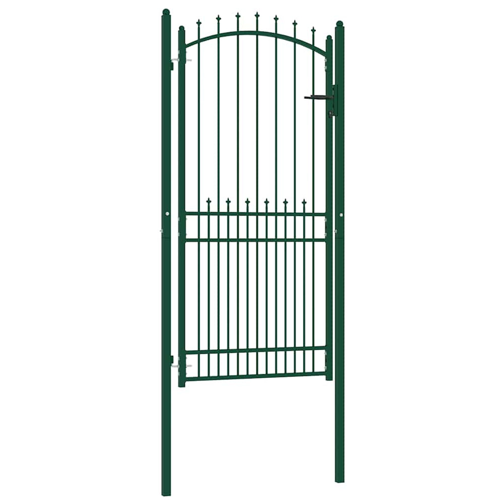 vidaXL Portail de clôture EMMEN avec pointes Acier 104 x 147 cm Vert