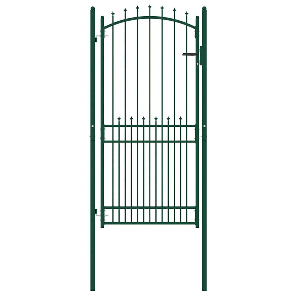 vidaXL Portail de clôture EMMEN avec pointes Acier 104 x 147 cm Vert