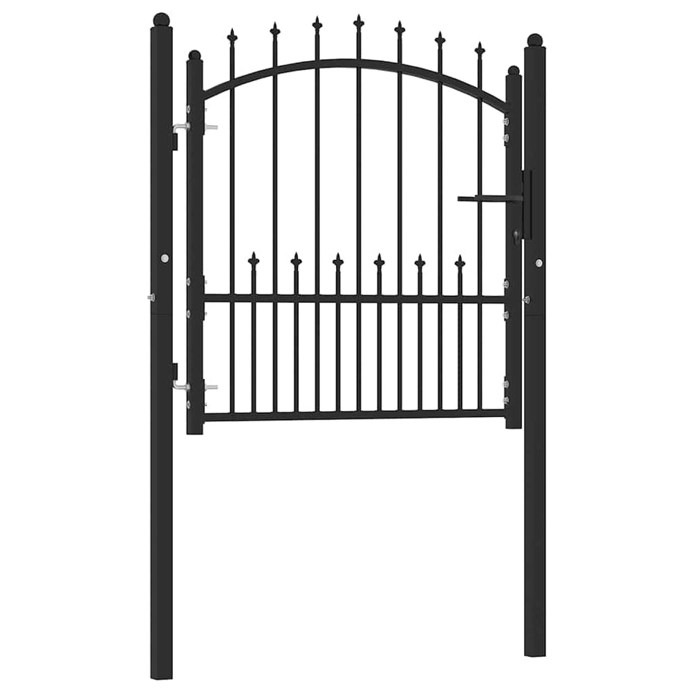 vidaXL Portail Emmen avec pointes en acier 104 x 97 cm noir