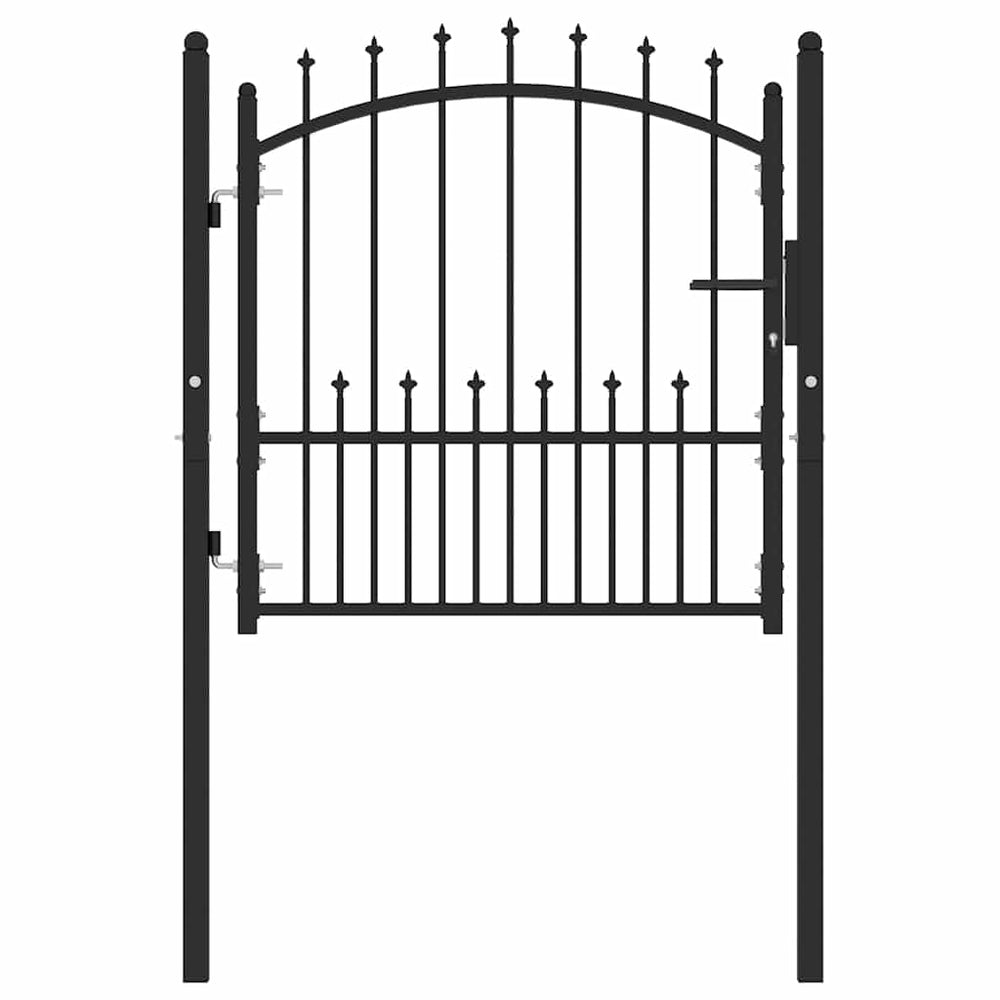 vidaXL Portail Emmen avec pointes en acier 104 x 97 cm noir