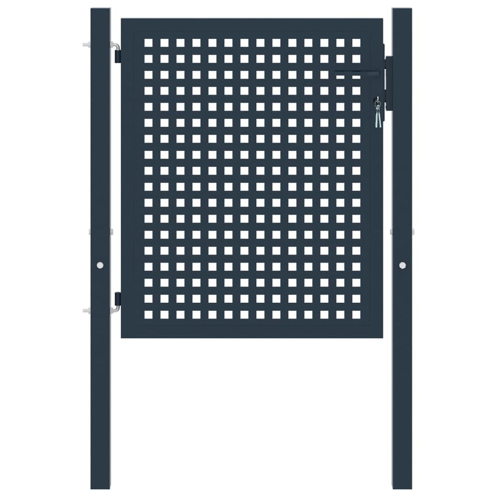 Zauntor Anthrazit 102x75 cm Stahl