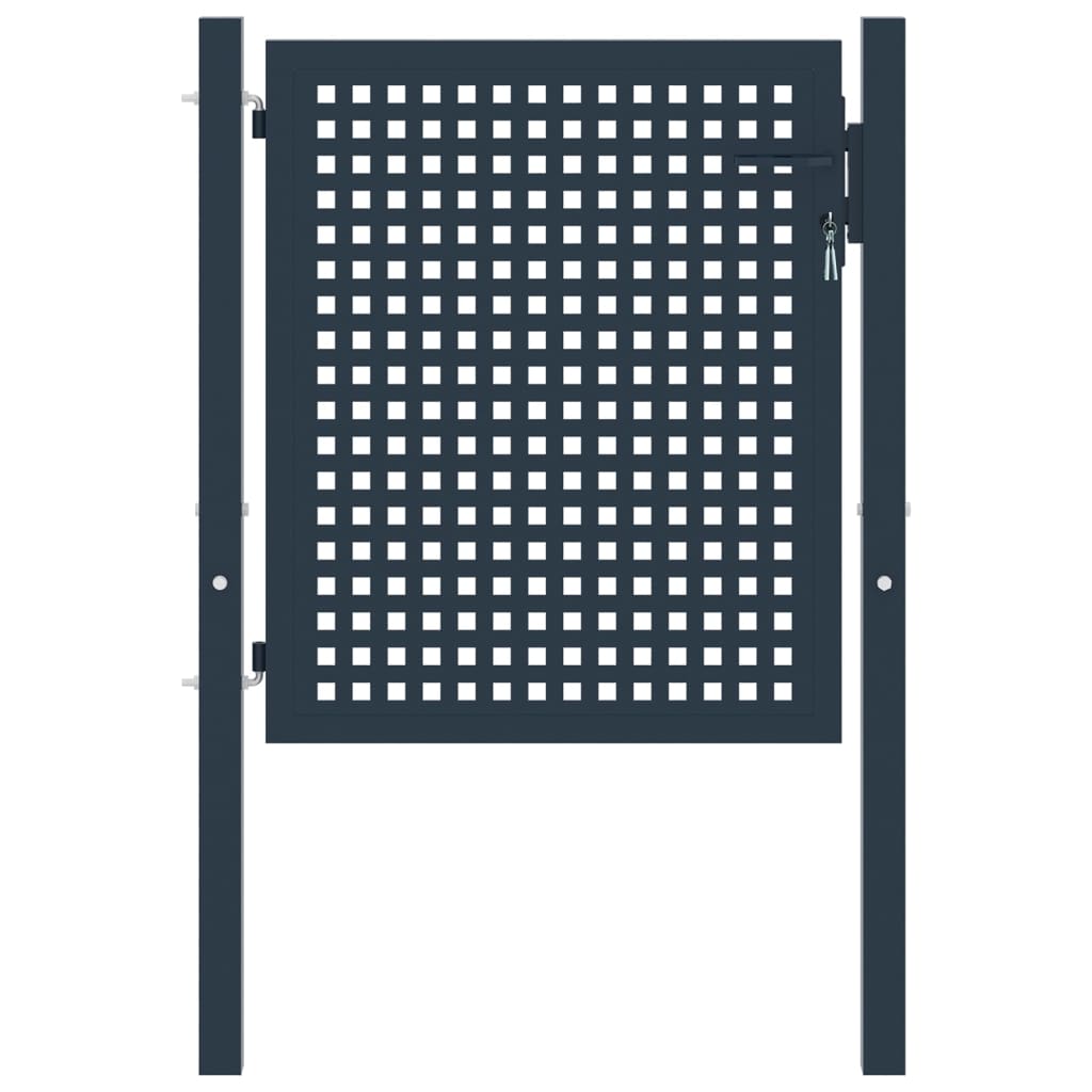 Zauntor Anthrazit 102x75 cm Stahl