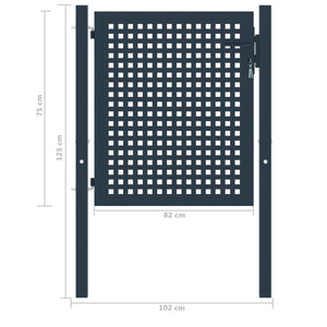Zauntor Anthrazit 102x75 cm Stahl
