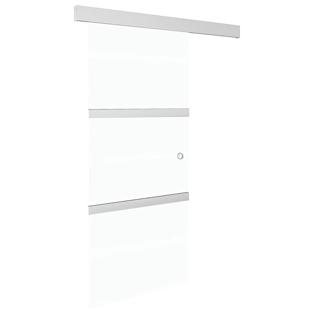 Schiebetür ESG-Glas und Aluminium 90x212 cm Silbern