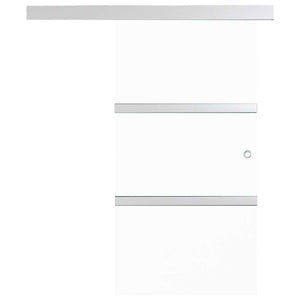 Schiebetür ESG-Glas und Aluminium 90x212 cm Silbern