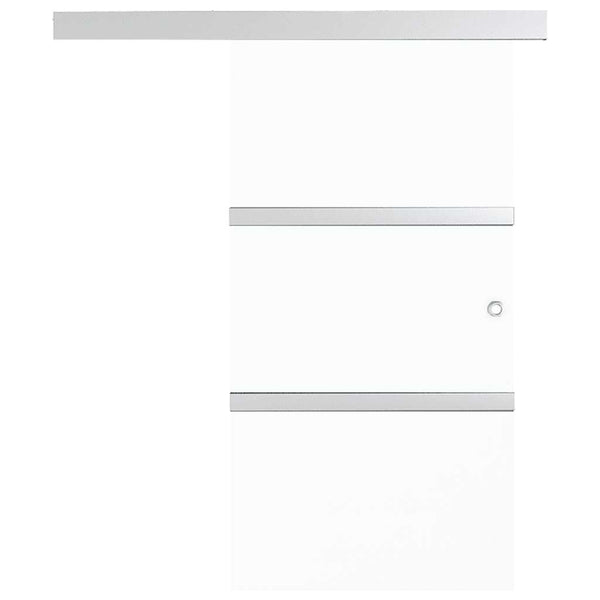 Schiebetür ESG-Glas und Aluminium 90x212 cm Silbern