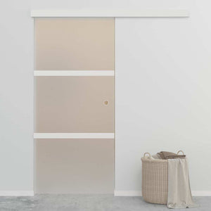 Schiebetür ESG-Glas und Aluminium 90x212 cm Silbern