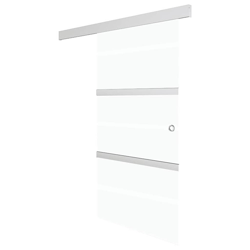 Schiebetür ESG-Glas und Aluminium 76x212 cm Silbern