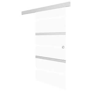 Schiebetür ESG-Glas und Aluminium 76x212 cm Silbern