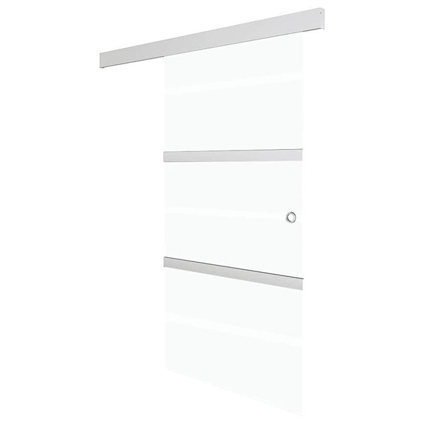 Schiebetür ESG-Glas und Aluminium 76x212 cm Silbern
