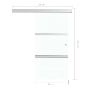 Schiebetür mit Softclose ESG-Glas und Aluminium 76x205 cm