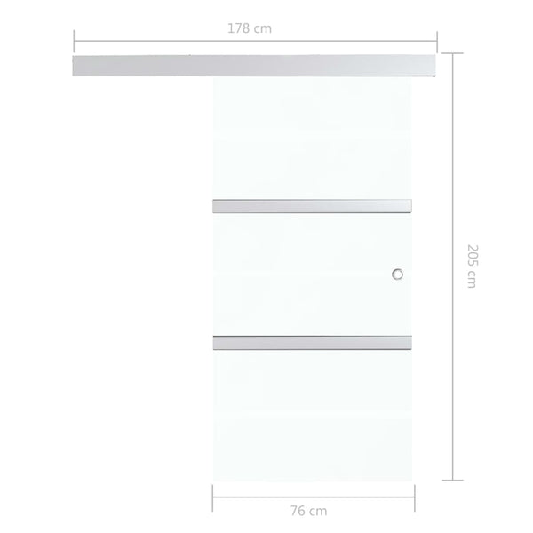 Schiebetür mit Softclose ESG-Glas und Aluminium 76x205 cm