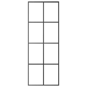 Schiebetür Aluminium und ESG Glas 76x205 cm Schwarz