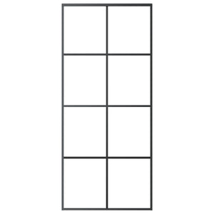 Schiebetür Aluminium und ESG Glas 90x205 cm Schwarz
