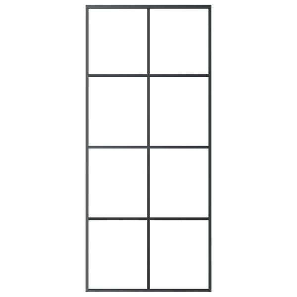 Schiebetür Aluminium und ESG Glas 90x205 cm Schwarz