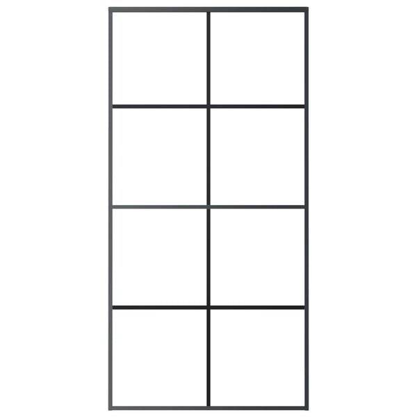 Schiebetür Aluminium und ESG Glas 102,5x205 cm Schwarz