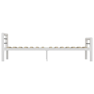 Bettgestell Weiß und Schwarz Metall 90×200 cm