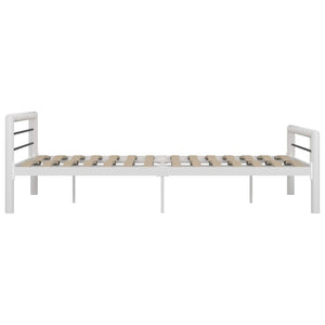 Bettgestell Weiß und Schwarz Metall 160×200 cm