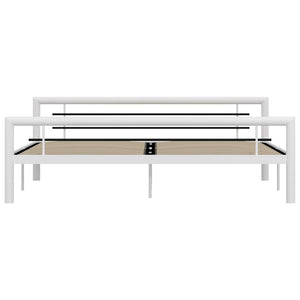 Bettgestell Weiß und Schwarz Metall 180×200 cm