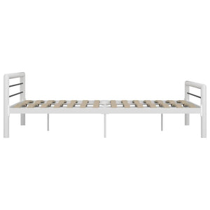 Bettgestell Weiß und Schwarz Metall 180×200 cm