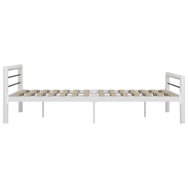 Bettgestell Weiß und Schwarz Metall 180×200 cm