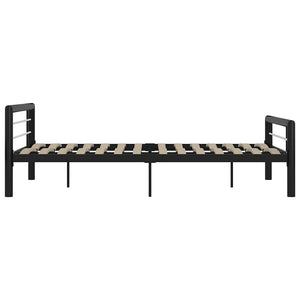 Bettgestell Schwarz und Weiß Metall 140×200 cm