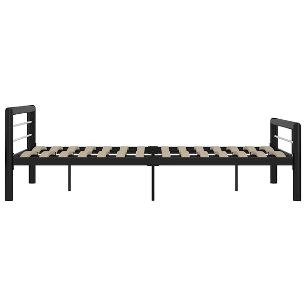 Bettgestell Schwarz und Weiß Metall 140×200 cm