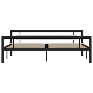 Bettgestell Schwarz und Weiß Metall 180×200 cm