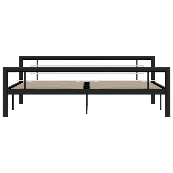 Bettgestell Schwarz und Weiß Metall 180×200 cm