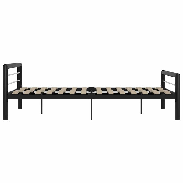 Bettgestell Schwarz und Weiß Metall 180×200 cm