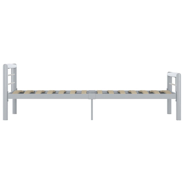 Bettgestell Grau und Weiß Metall 90×200 cm