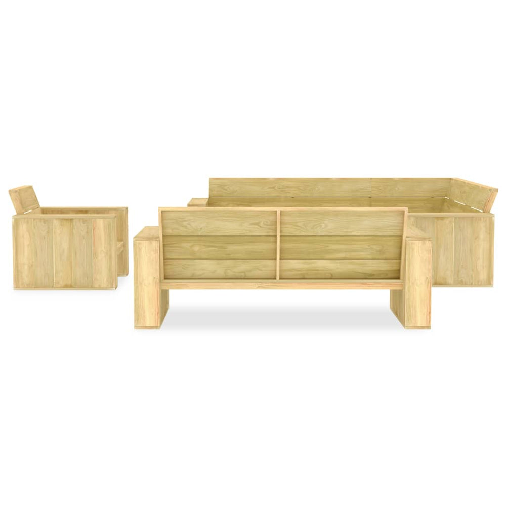 vidaXL Ensemble de mobilier de jardin 4 pcs Bois de pin Imprégné