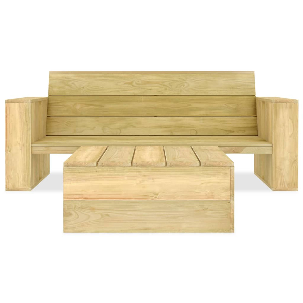 vidaXL Salon de jardin 2 pcs en pin imprégné