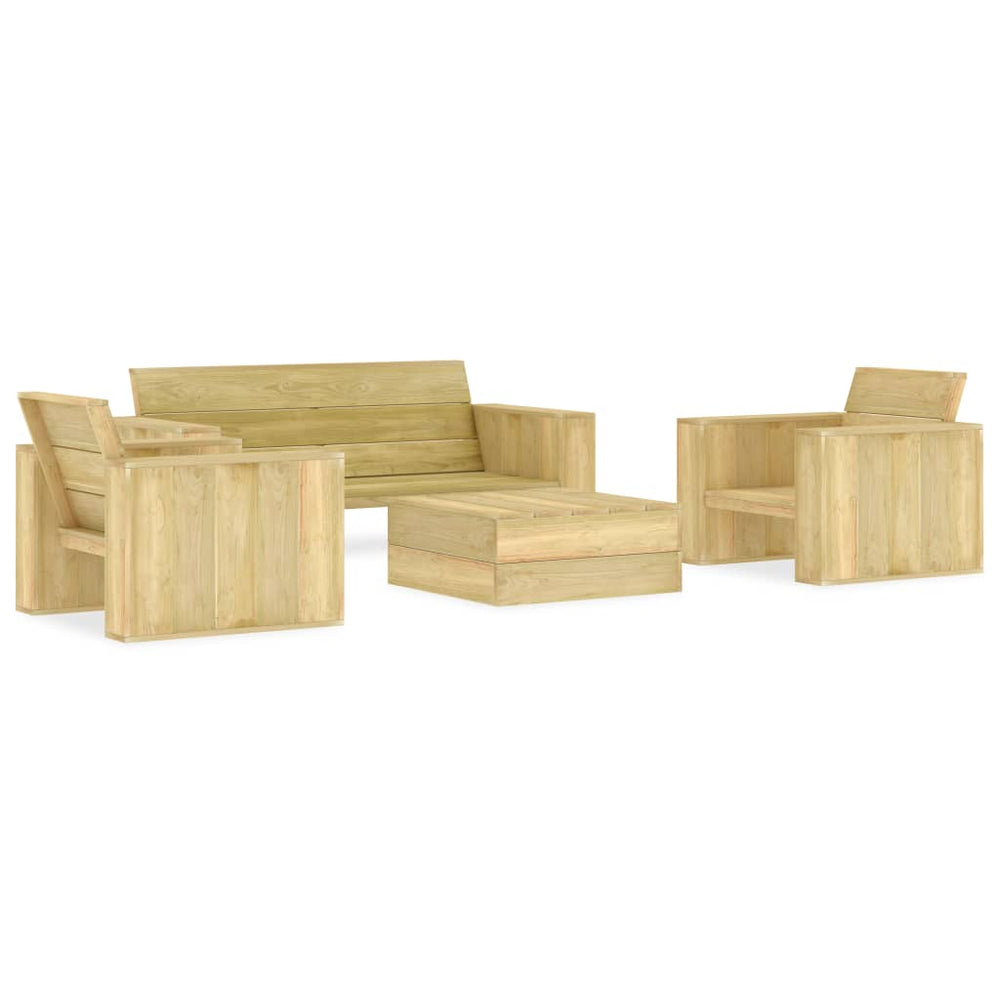 vidaXL Ensemble de mobilier de jardin 4 pcs Bois de pin Imprégné