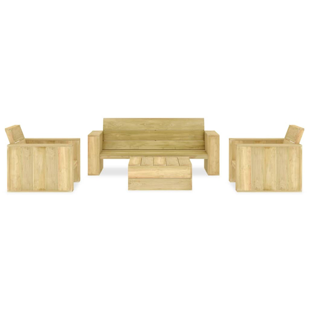 vidaXL Ensemble de mobilier de jardin 4 pcs Bois de pin Imprégné