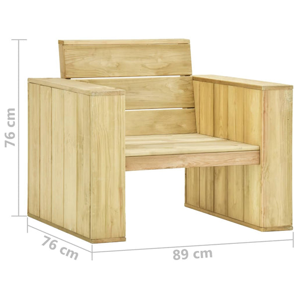4-tlg. Garten-Lounge-Set Kiefernholz Imprägniert