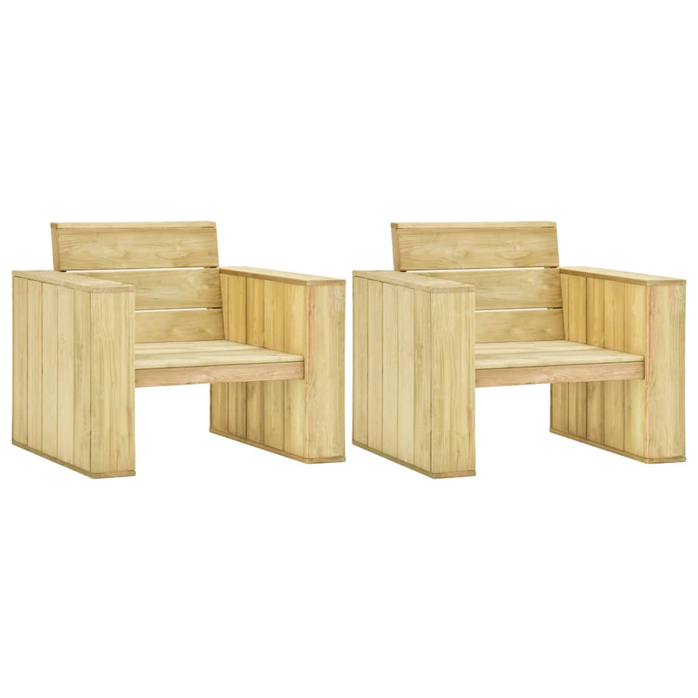 Gartenstühle 2 Stk. 89x76x76 cm Imprägniertes Kiefernholz