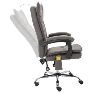 Massage-Bürostuhl Grau Stoff