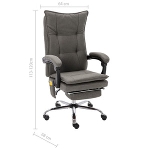 Massage-Bürostuhl Grau Stoff