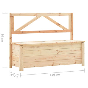 Sitzbank mit Stauraum 120 cm Massivholz Kiefer