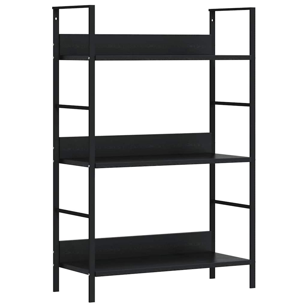 Bücherregal 3 Regalböden Schwarz 60×27,6×90,5 cm Holzwerkstoff