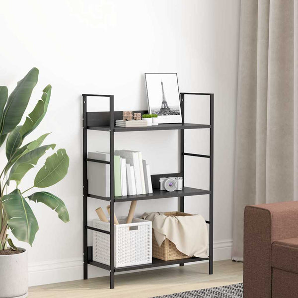 vidaXL Étagère à Livres 3 Tablettes Noir 60x27,6x90,5 cm Bois d'ingénierie
