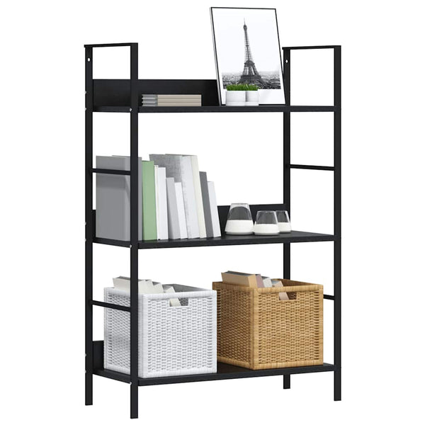 vidaXL Étagère à Livres 3 Tablettes Noir 60x27,6x90,5 cm Bois d'ingénierie