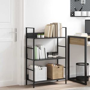 vidaXL Étagère à Livres 3 Tablettes Noir 60x27,6x90,5 cm Bois d'ingénierie
